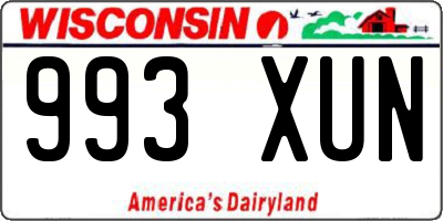 WI license plate 993XUN
