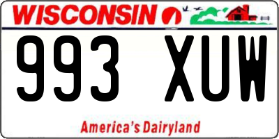 WI license plate 993XUW