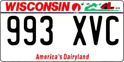 WI license plate 993XVC