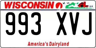 WI license plate 993XVJ
