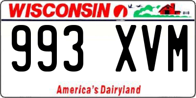 WI license plate 993XVM