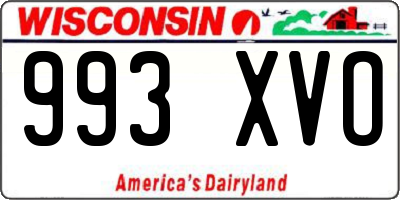 WI license plate 993XVO