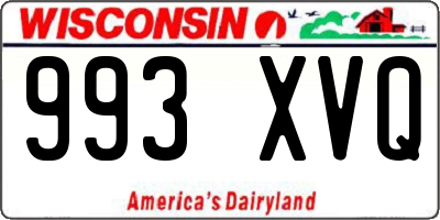 WI license plate 993XVQ