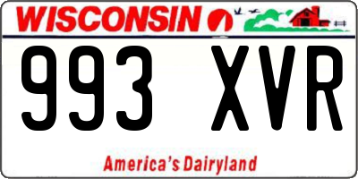 WI license plate 993XVR
