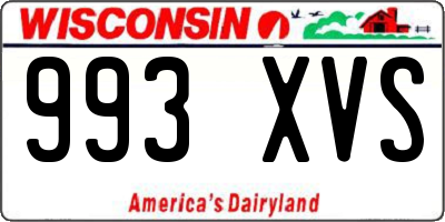 WI license plate 993XVS