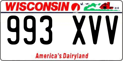 WI license plate 993XVV