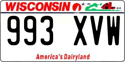 WI license plate 993XVW