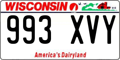WI license plate 993XVY