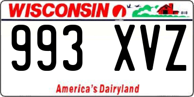 WI license plate 993XVZ