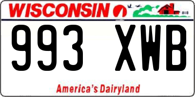 WI license plate 993XWB