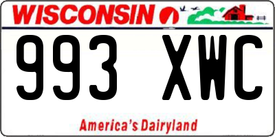WI license plate 993XWC