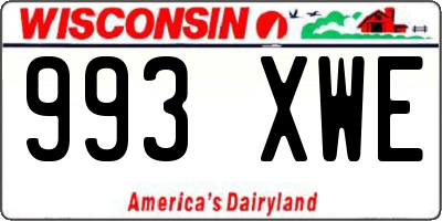 WI license plate 993XWE