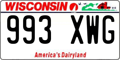 WI license plate 993XWG