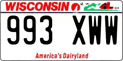 WI license plate 993XWW