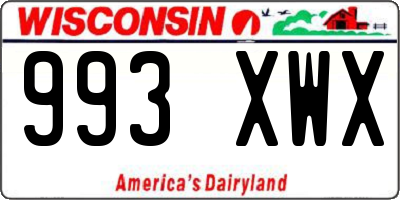 WI license plate 993XWX