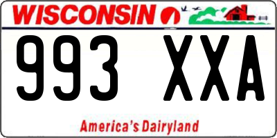 WI license plate 993XXA