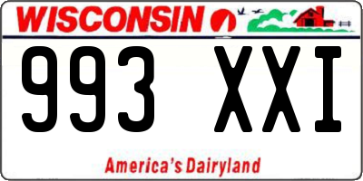 WI license plate 993XXI