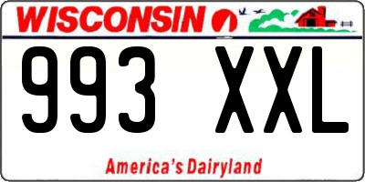 WI license plate 993XXL