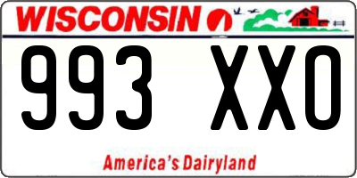 WI license plate 993XXO