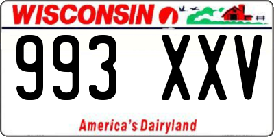 WI license plate 993XXV