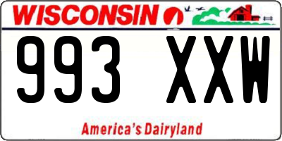 WI license plate 993XXW