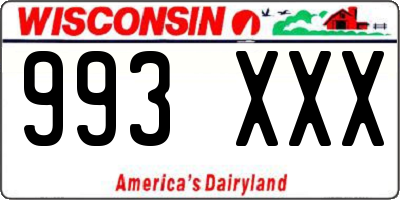 WI license plate 993XXX