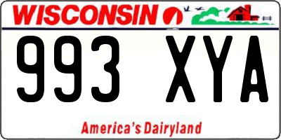 WI license plate 993XYA