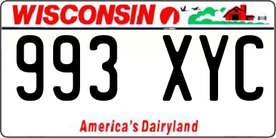 WI license plate 993XYC