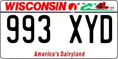 WI license plate 993XYD