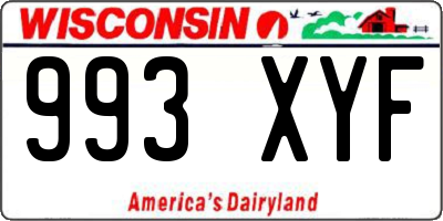 WI license plate 993XYF