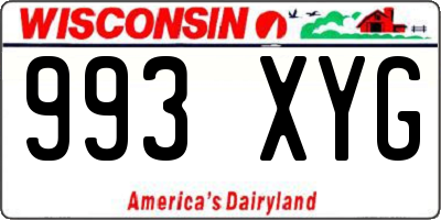 WI license plate 993XYG