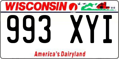 WI license plate 993XYI