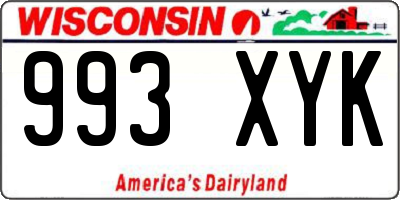 WI license plate 993XYK