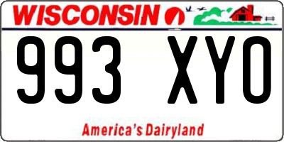 WI license plate 993XYO