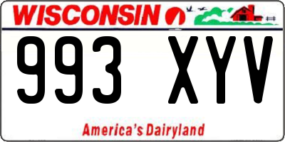 WI license plate 993XYV