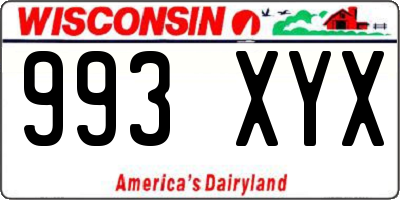 WI license plate 993XYX