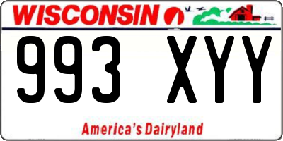WI license plate 993XYY