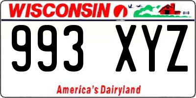 WI license plate 993XYZ