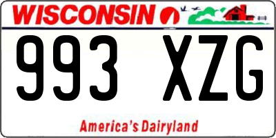 WI license plate 993XZG