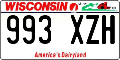 WI license plate 993XZH