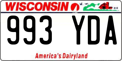 WI license plate 993YDA