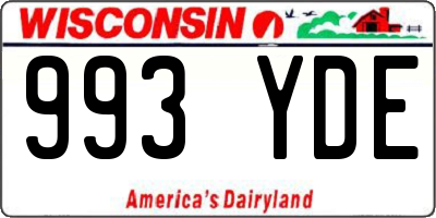 WI license plate 993YDE