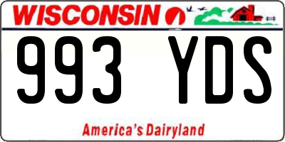 WI license plate 993YDS