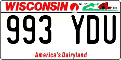 WI license plate 993YDU