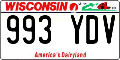 WI license plate 993YDV