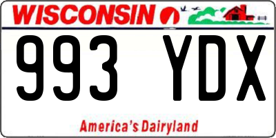 WI license plate 993YDX