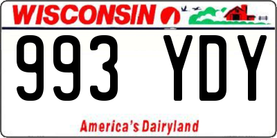 WI license plate 993YDY