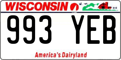 WI license plate 993YEB