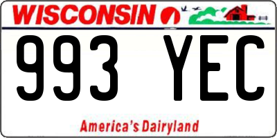 WI license plate 993YEC