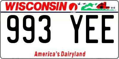WI license plate 993YEE